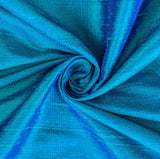 Blue And Turquoise Silk Dupioni Curtain Panels