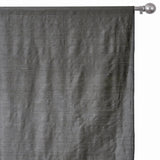 Charcoal Gray Pure Silk Dupioni Curtain Panels