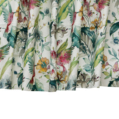 Birdy Love Green, Pink Printed Cotton Curtain Panels