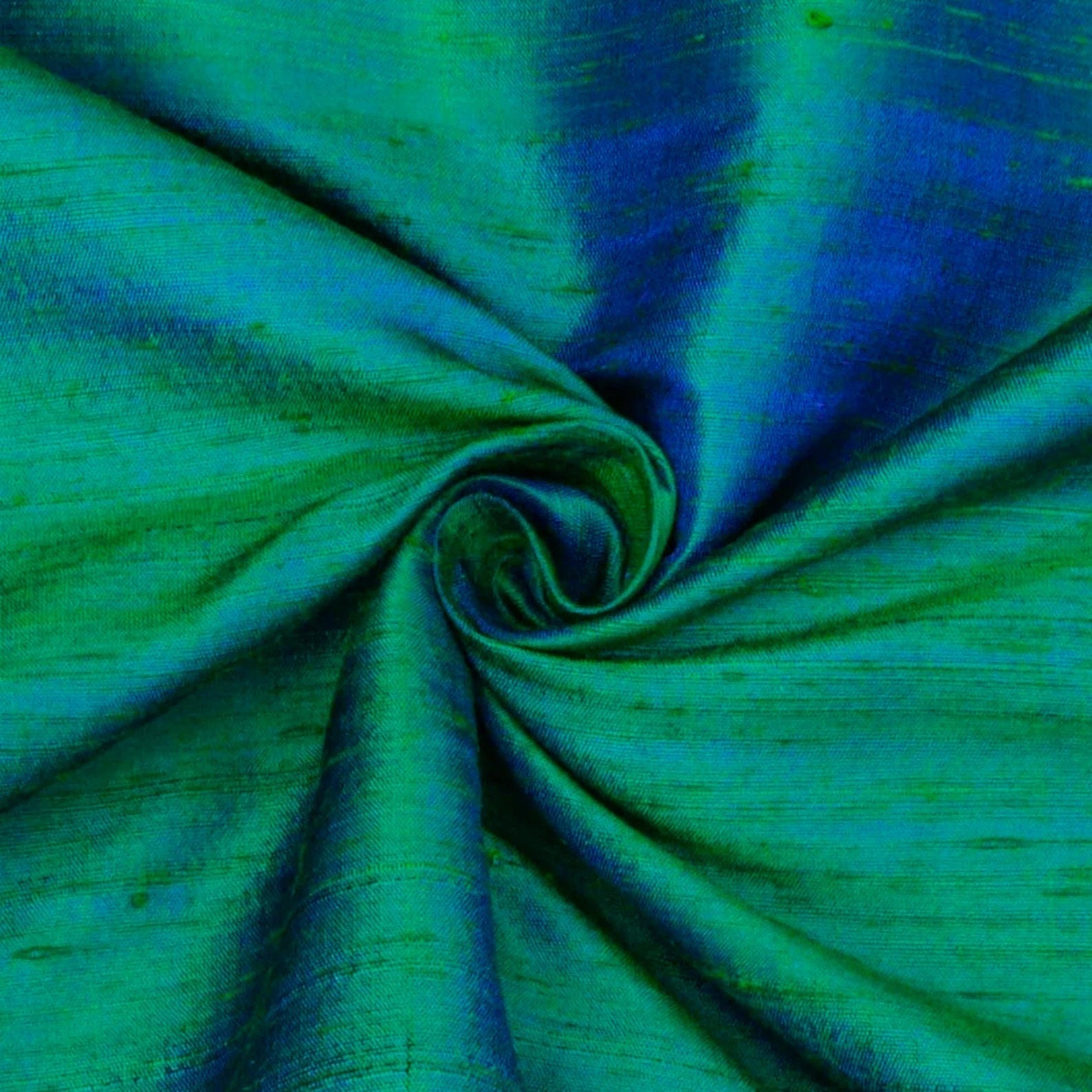 Peacock Pure Silk Dupioni Curtain Panels