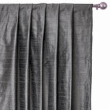 Charcoal Gray Pure Silk Dupioni Curtain Panels