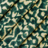 Green And Ivory Velvet Fabric By The Metre