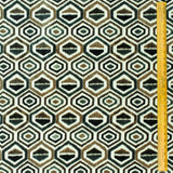 Bottle Green Geometric Digital Printed Velvet Curtain Panels