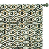 Bottle Green Geometric Digital Printed Velvet Curtain Panels