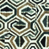 Bottle Green Geometric Digital Printed Velvet Curtain Panels