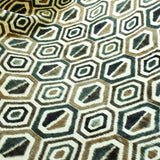 Bottle Green Geometric Digital Printed Velvet Curtain Panels