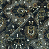 Arabic Black Abstract Digital Printed Velvet Curtain Panels