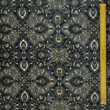 Arabic Black Abstract Digital Printed Velvet Curtain Panels