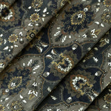 Arabic Black Abstract Digital Printed Velvet Curtain Panels