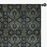 Arabic Black Abstract Digital Printed Velvet Curtain Panels