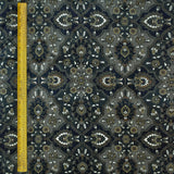 Arabic Black Abstract Digital Printed Velvet Curtain Panels