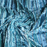 Aqua Swirls Velvet Fabric By The Metre