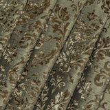 Olive Damask Soft Burnout Velvet Curtain Panels