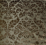 Olive Damask Soft Burnout Velvet Curtain Panels