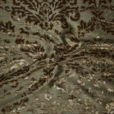 Olive Damask Soft Burnout Velvet Curtain Panels