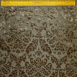 Olive Damask Soft Burnout Velvet Curtain Panels