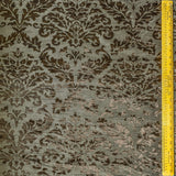 Olive Damask Soft Burnout Velvet Curtain Panels