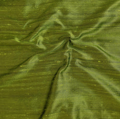 Olive Green Silk Dupioni Fabric By The Metre