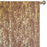 Brown Gold Foil Printed Velvet Textured Curtain Panels