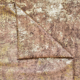 Brown Gold Foil Printed Velvet Textured Curtain Panels