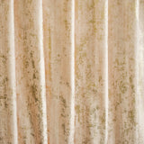 Cream Gold Foil Printed Velvet Textured Curtain Panels