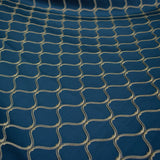 Navy Blue Moroccan Cotton Embroidered Curtain Panels