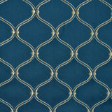 Navy Blue Moroccan Cotton Embroidered Curtain Panels
