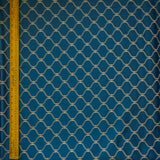 Navy Blue Moroccan Cotton Embroidered Curtain Panels