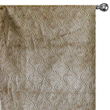 Pearl Beige Damask Jacquard Velvet Curtain Panels