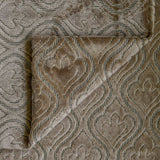 Pearl Beige Damask Jacquard Velvet Curtain Panels