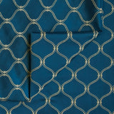 Navy Blue Moroccan Cotton Embroidered Curtain Panels