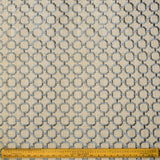 Beige Medallion Geometric Cotton Embroidered Curtain Panels