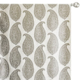 Ivory N Grey Paisley Cotton Woven Curtain Panels