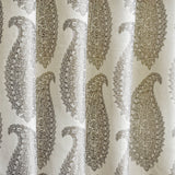 Ivory N Grey Paisley Cotton Woven Curtain Panels
