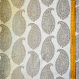 Ivory N Grey Paisley Cotton Woven Curtain Panels