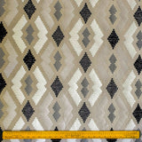 Beige Aztec Geometric Cotton Embroidered Curtain Panels