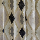 Beige Aztec Geometric Cotton Embroidered Curtain Panels
