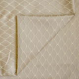 Beige Diamonds Geometric Viscose Embroidered Curtain Panels