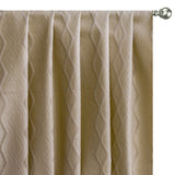 Beige Geometric Viscose Embroidered Woven Curtain Panels
