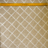 Beige Leafy Diamond Chain Stitch Embroidery Curtain Panels