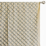 Beige Medallion Geometric Cotton Embroidered Curtain Panels