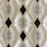 Beige Aztec Geometric Cotton Embroidered Curtain Panels