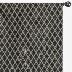 Geometric Diamonds Charcoal Jacquard Velvet Curtain Panels