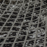 Geometric Diamonds Charcoal Jacquard Velvet Curtain Panels