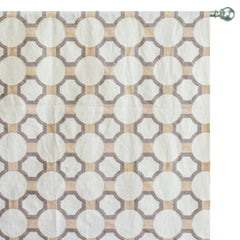 Ivory Medallion Geometric Cotton Embroidered Curtain Panels