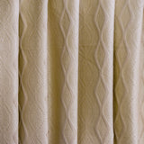Beige Geometric Viscose Embroidered Woven Curtain Panels