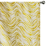 Chartreuse Waves Polyester Cotton Woven Curtain Panels