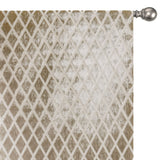 Geometric Diamonds Beige Jacquard Cut Velvet Curtain Panels