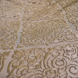 Light Brown Damask Jacquard Velvet Geometric Curtain Panels