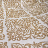 Beige Damask Jacquard Velvet Geometric Curtain Panels